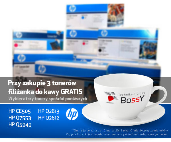 Przy zakupie 3 tonerów filiżanka do kawy gratis